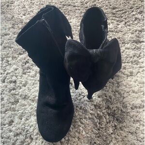 Black Booties with Bow